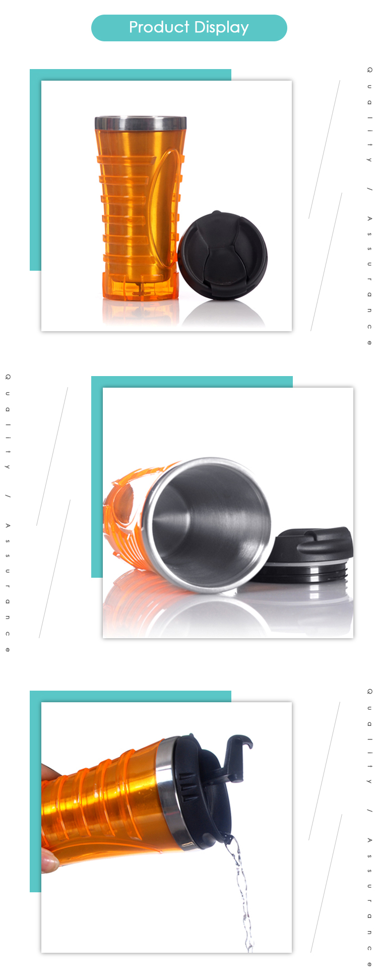 16oz 450ml Stainless Steel Vacuum Insulated Travel Thermos Coffee Cup Double Walled Tumbler