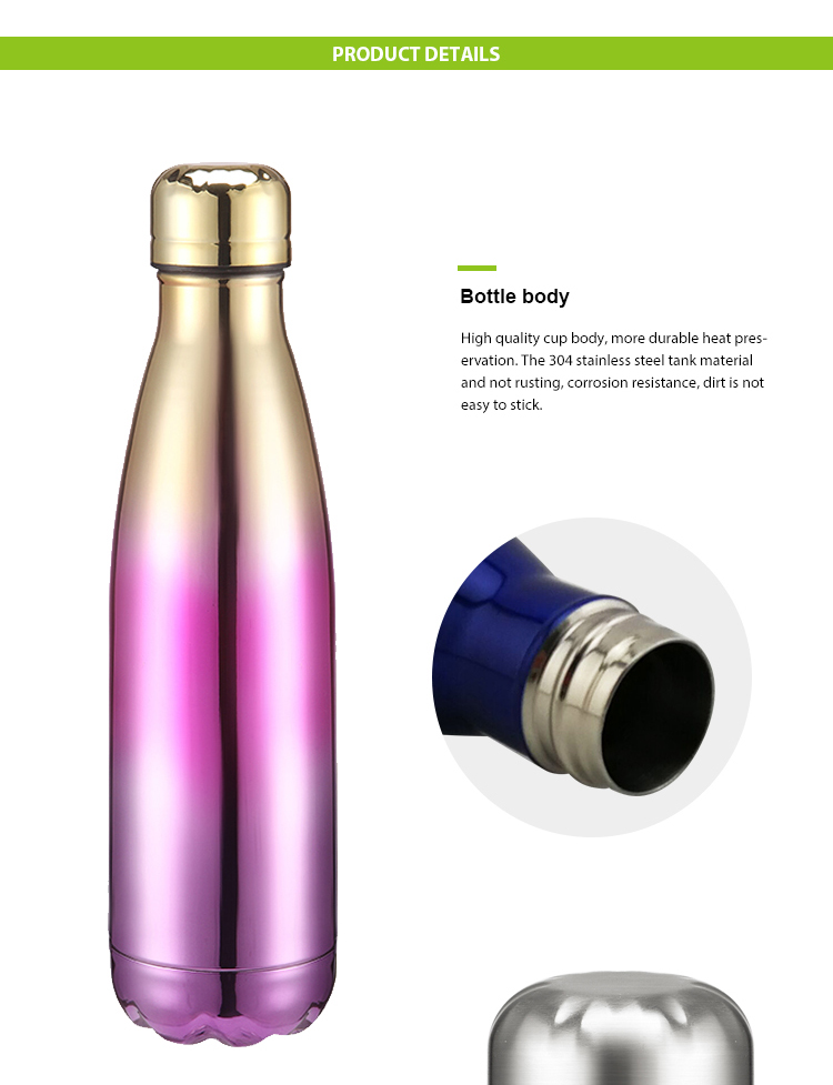 500ml eco friendly sublimation personalized portable cold hot nice drinking fitness double wall vacuum thermos water bottle