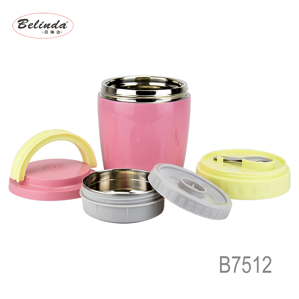 insulated double wall stainless steel lunch box vaccum jar container thermos food pot