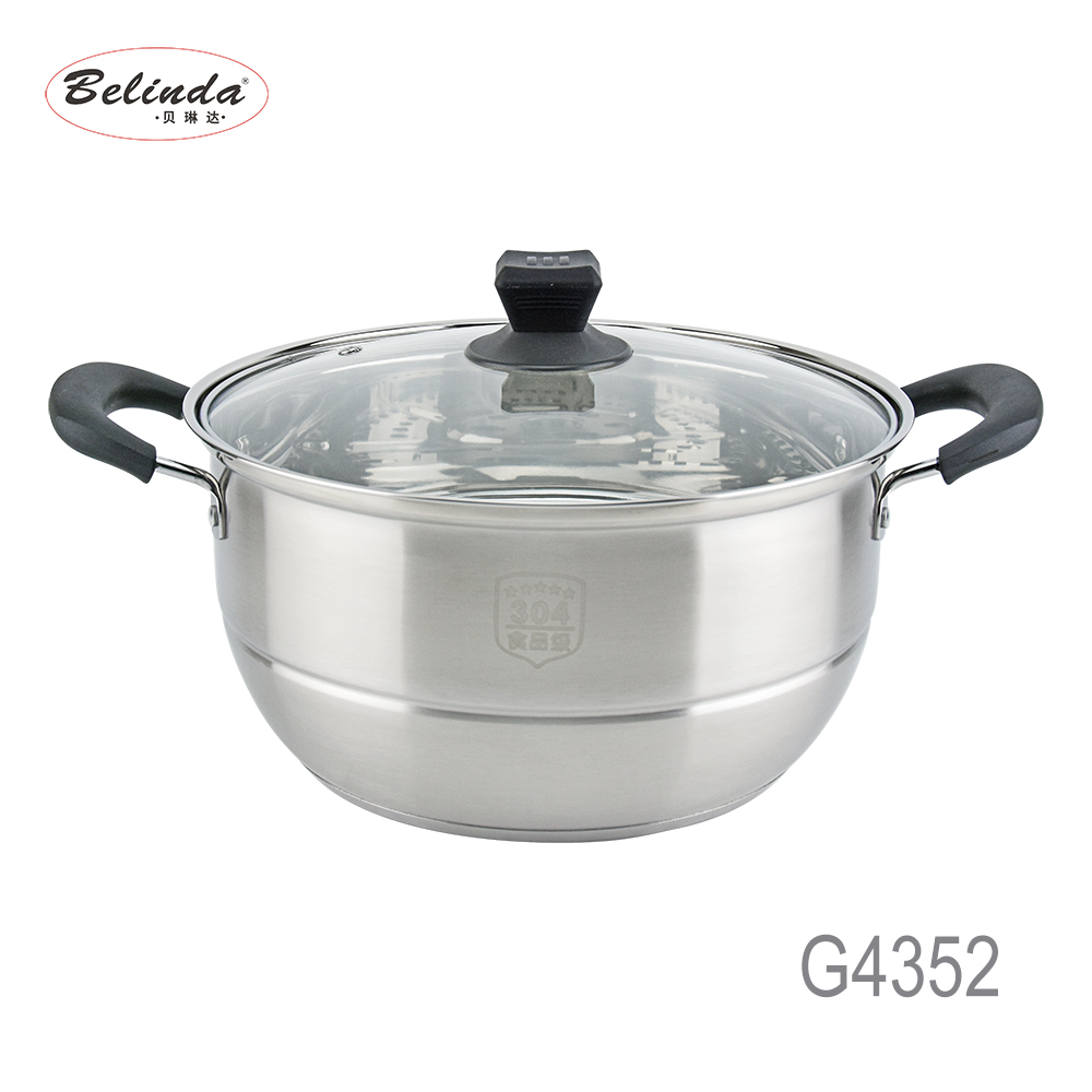 Two Layers Capsulated Induction Bottom Stainless Steel 304 Steamer Pot with Steaming Tablet