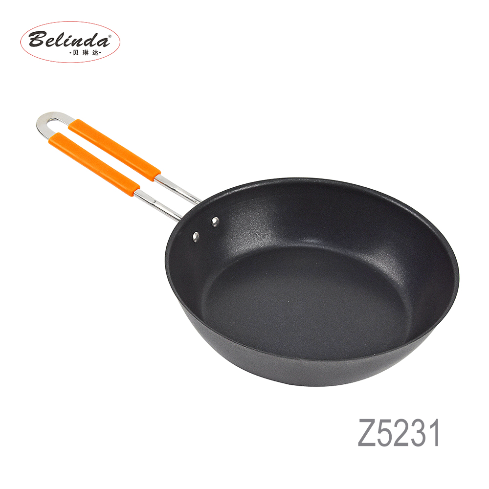 Wholesale House Hold Items 20cm Deep Round Stainless Steel Frypan for Cooker
