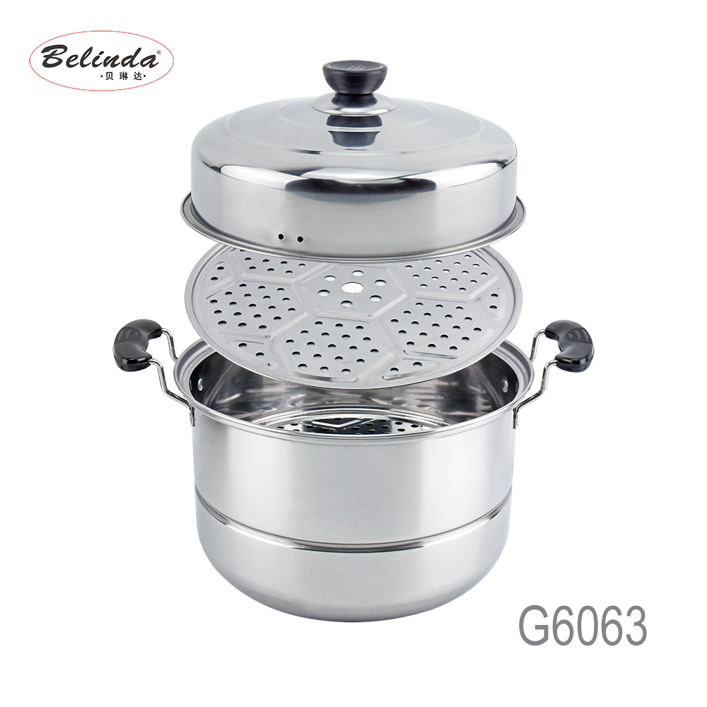 Home Cooking Stainless Steel Lip Couscous Stock Pot Steamer Set For Induction Cooker Gas Stove