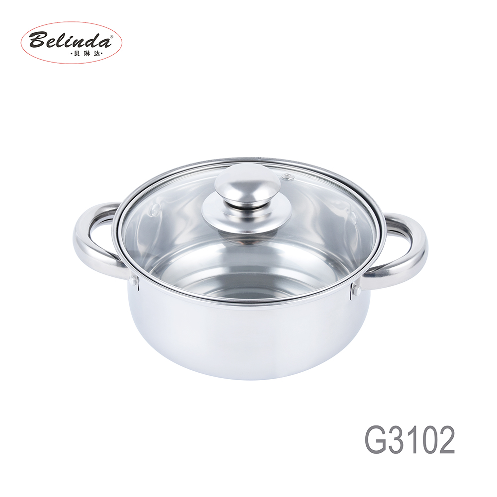 Home Kitchen Ware Metal Stainless Steel Cooking Pot Cookware Set 5 Pcs