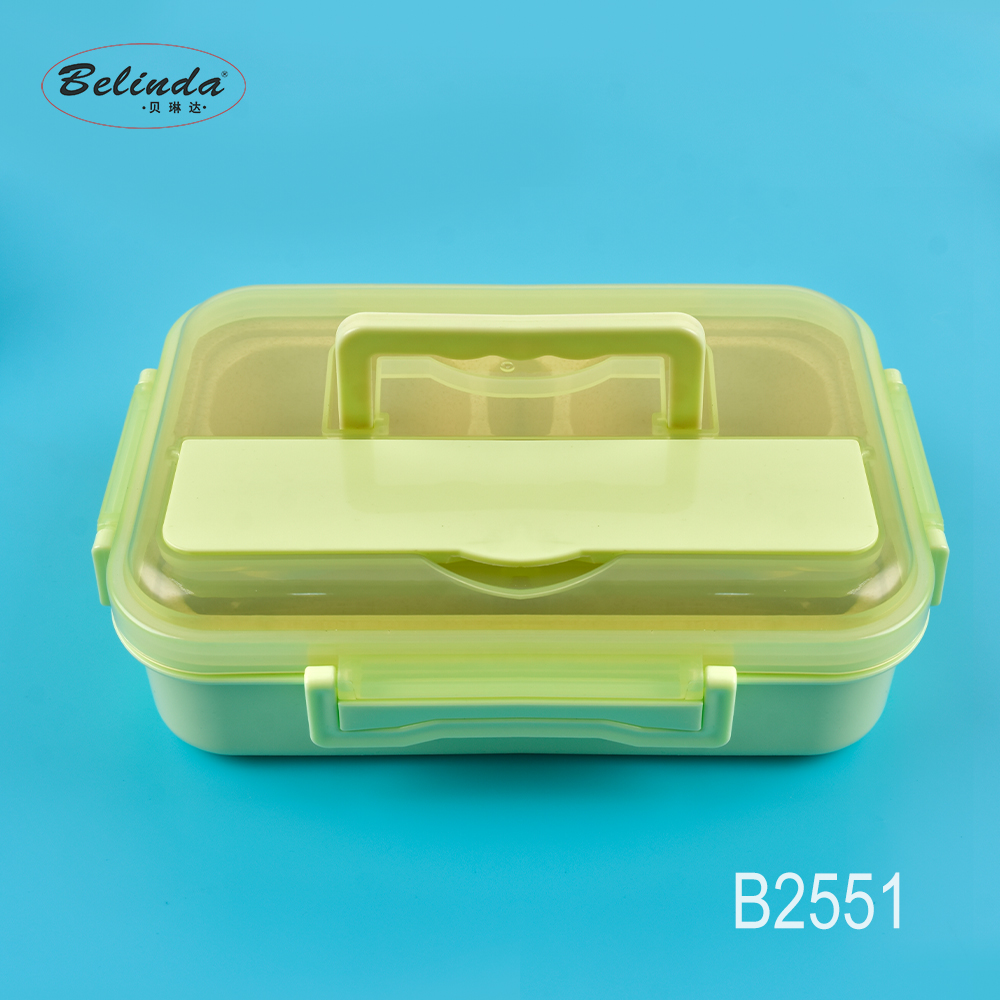 Friendly Wheat Straw and PP Plastic Tiffin Bento Lunch Box Compartment with Tableware