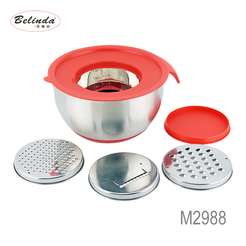 Metal Bowls Salad Mixing Bowl Stainless Steel Nesting Serving Bowls with Lids