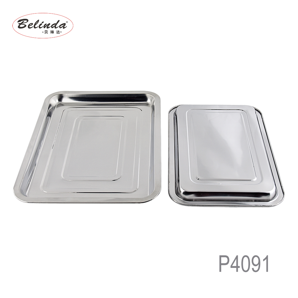 New Design Stainless Steel Baking Sheets Pans Cookie Sheets Rectangle Square Tray