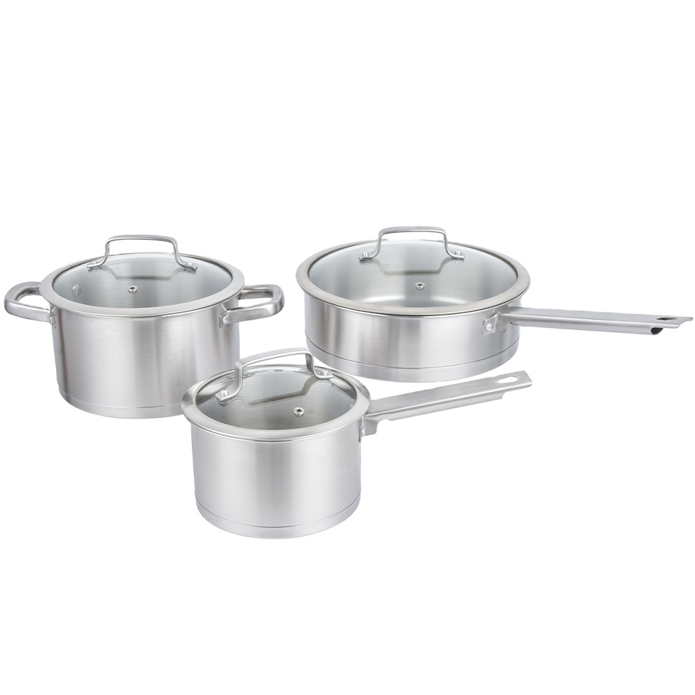 3pcs/5pcs Stainless Steel Soup pot Stock Pot Set with Lid