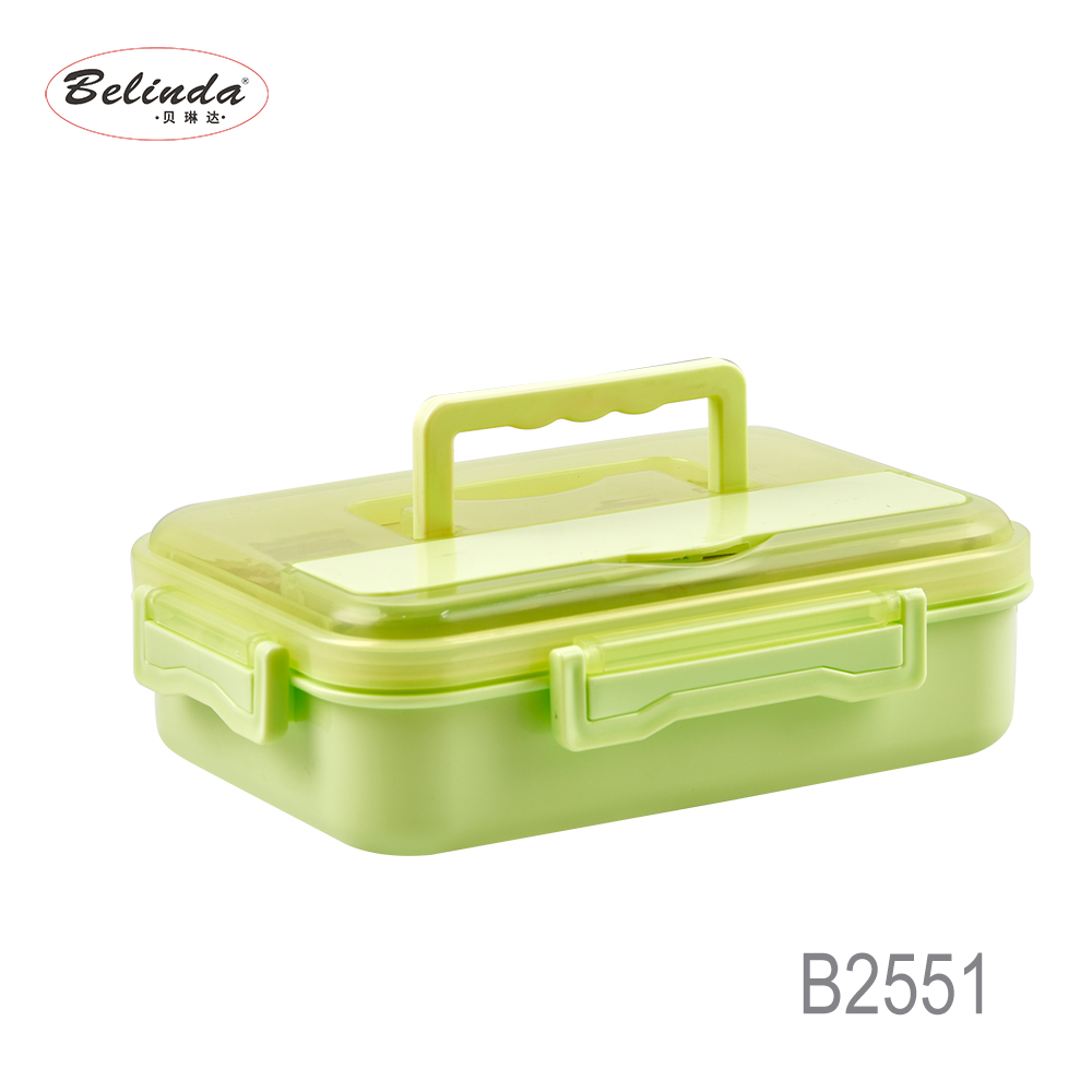 Friendly Wheat Straw and PP Plastic Tiffin Bento Lunch Box Compartment with Tableware
