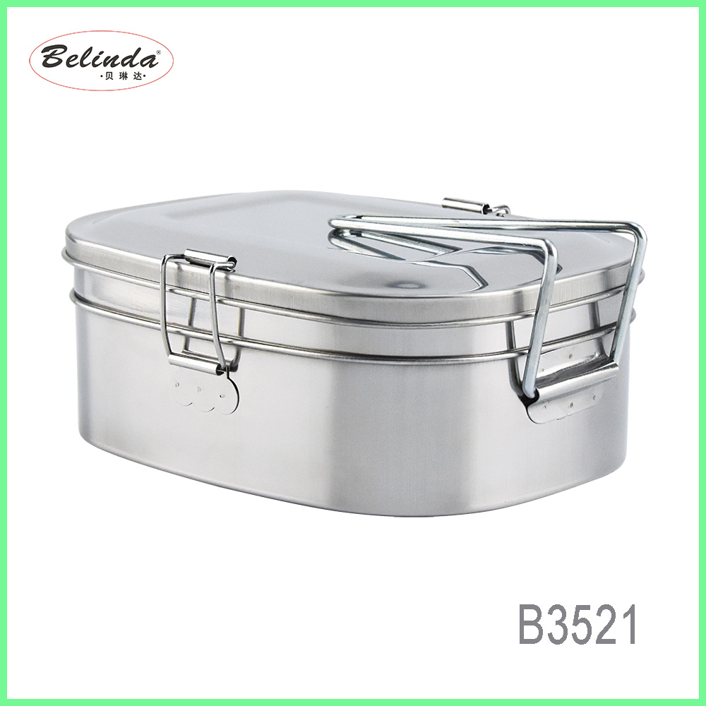 3800ml 5500ml 7500ml Large Capacity Stainless Steel 304 Rectangle Metal Food Storage Container