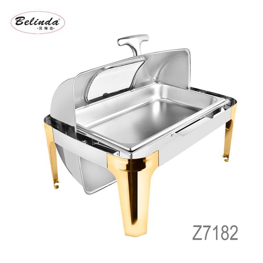 Factory Price catering equipment buffet display Stainless Steel Food Warmers Chafing Dish with Visible Window