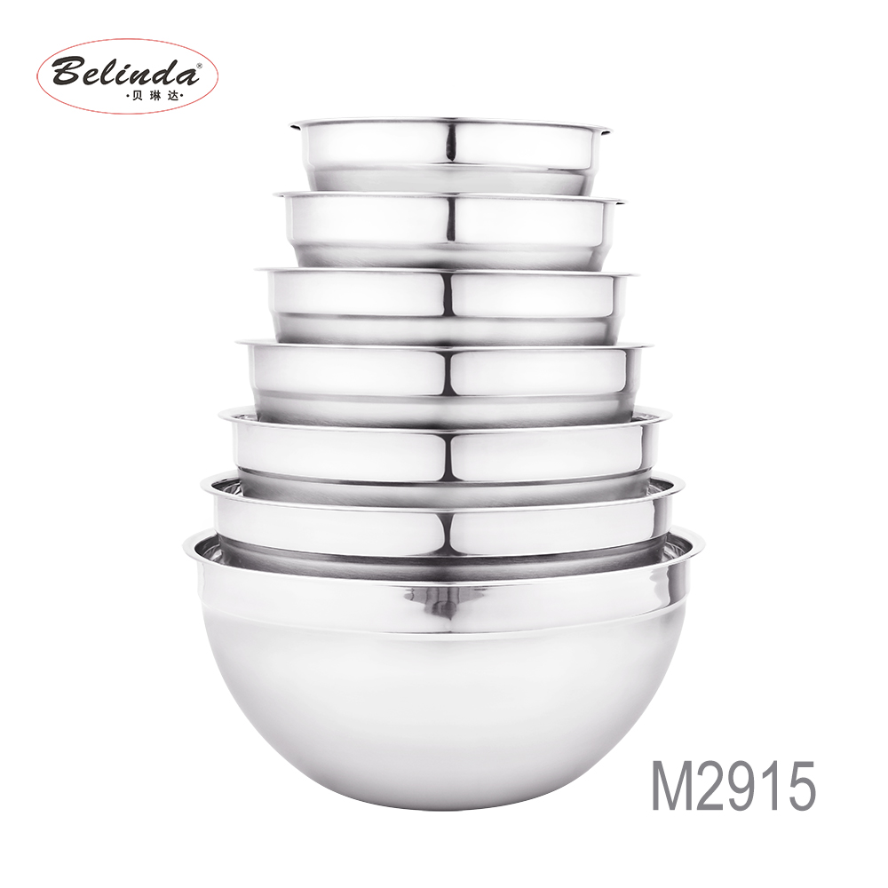 Hot Sale Stainless Steel Mixing Bowl Kitchen functional Large Capacity Salad Bowl Set