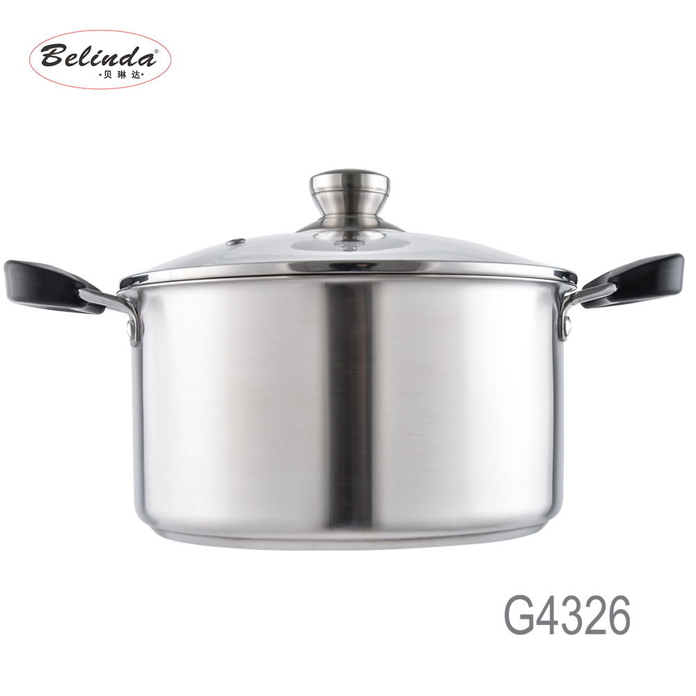 stainless steel cookware set with glass lid