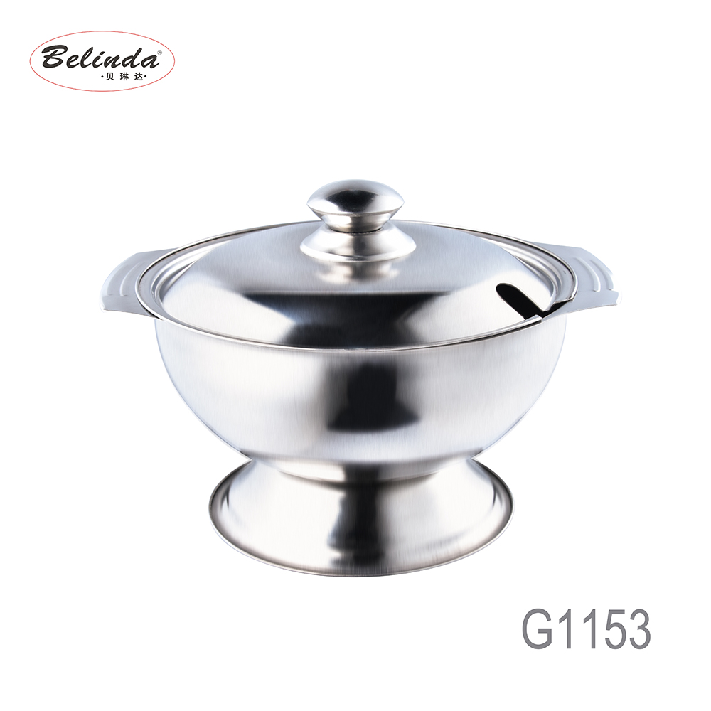 22cm Metal Stainless Steel Rice Bowl Rice Pot For Restaurant