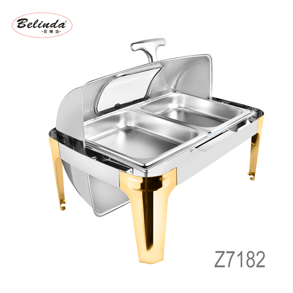 Factory Price catering equipment buffet display Stainless Steel Food Warmers Chafing Dish with Visible Window