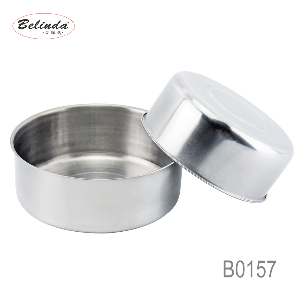 4 Pcs Metal Bento Round Lunch Box Stainless Steel Food