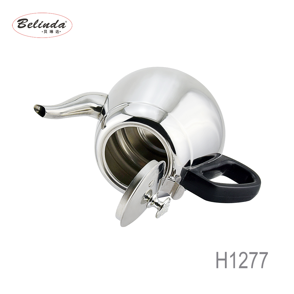 New Design 1.2L 1.5L Silver Stainless Steel Tea Pot with Plastic Handle