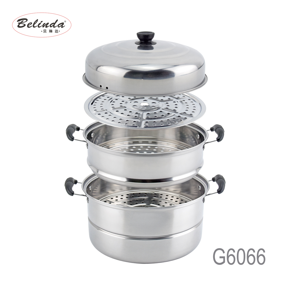 Home 28cm Metal Stainless Steel Cooking Pot 3 Layer Steamers Kitchen