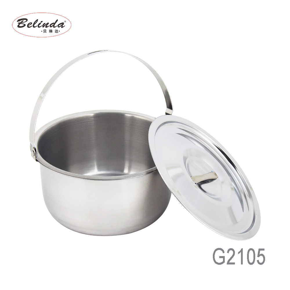 4 Pcs Cooking Cookware Set Stainless Steel Camping Pot with Handle