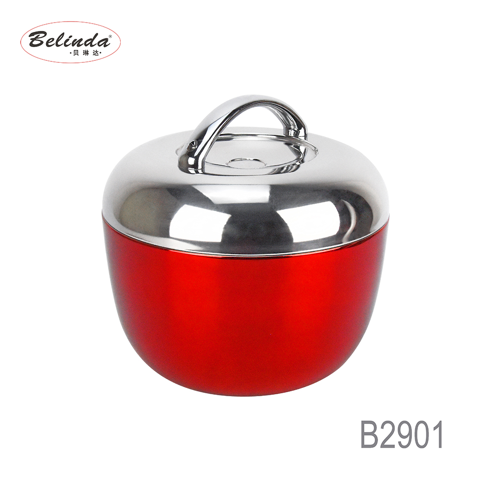 stainless Steel Apple Shaped Keep Food Warm Container Lunch Box with Handle
