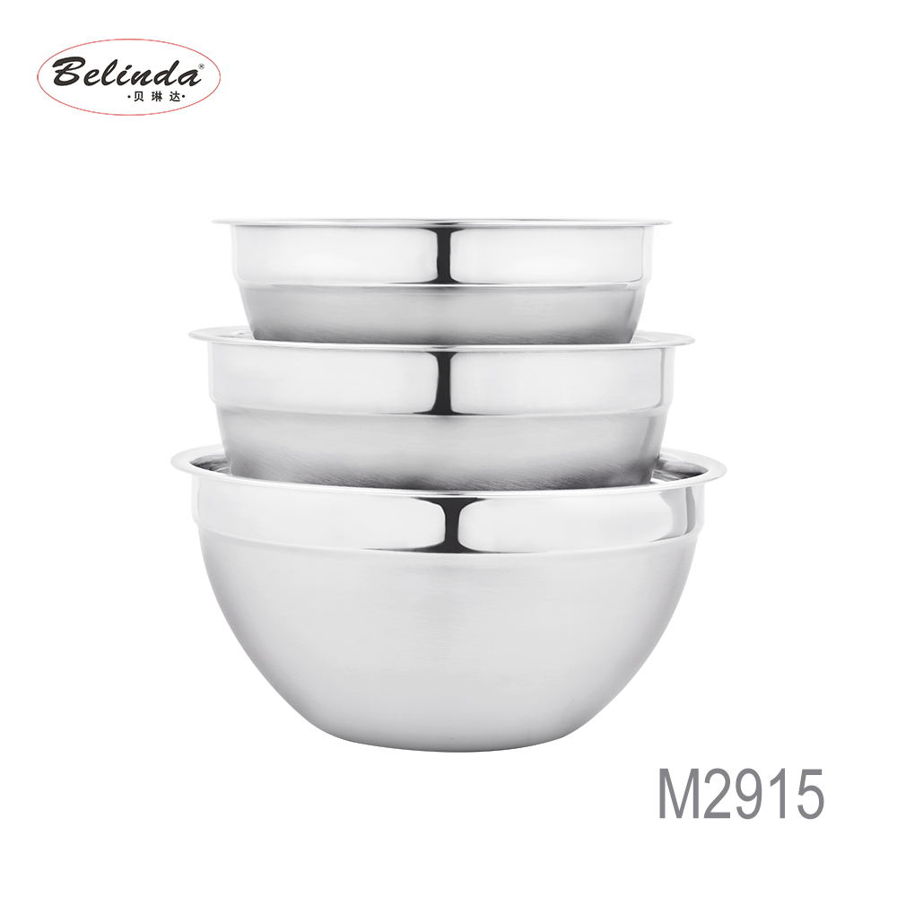 Hot Sale Stainless Steel Mixing Bowl Kitchen functional Large Capacity Salad Bowl Set