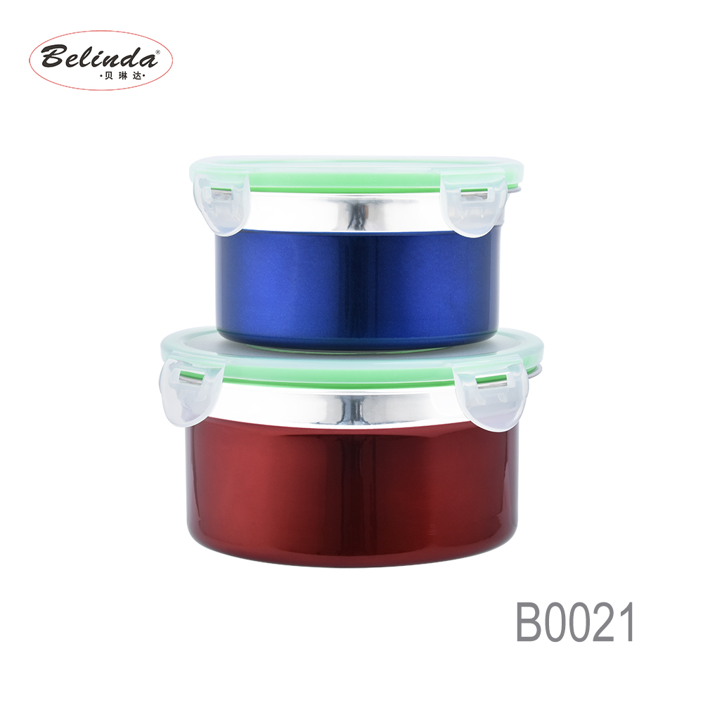 Food storage container kitchen bento round lunch box food kids lid plastic eco stainless steel school lunch box