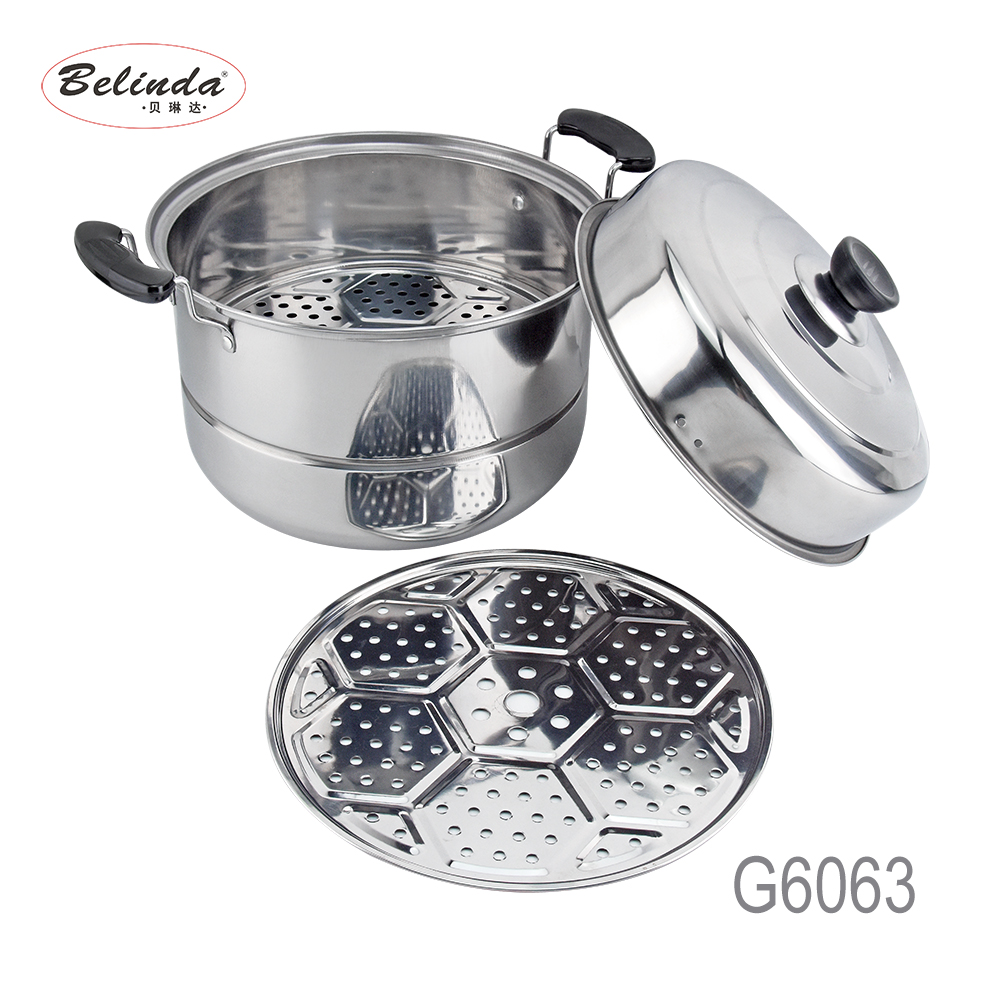 Home Cooking Stainless Steel Lip Couscous Stock Pot Steamer Set For Induction Cooker Gas Stove
