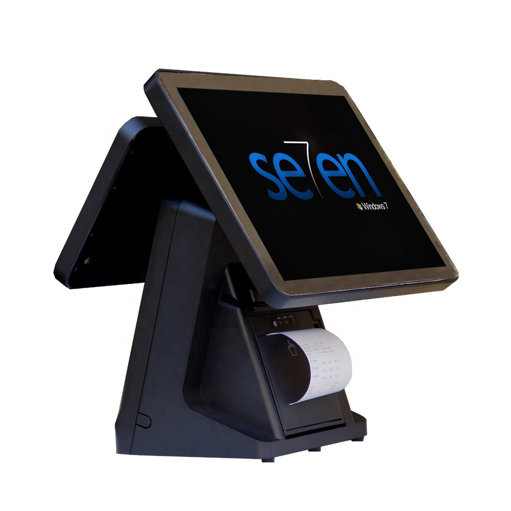 ComPOSxb, UerPOS - sistema pos de tela dupla de 15'' touch caixa registradora tudo em um terminal pos para impressora integrada de varejo Sistema POS de toque