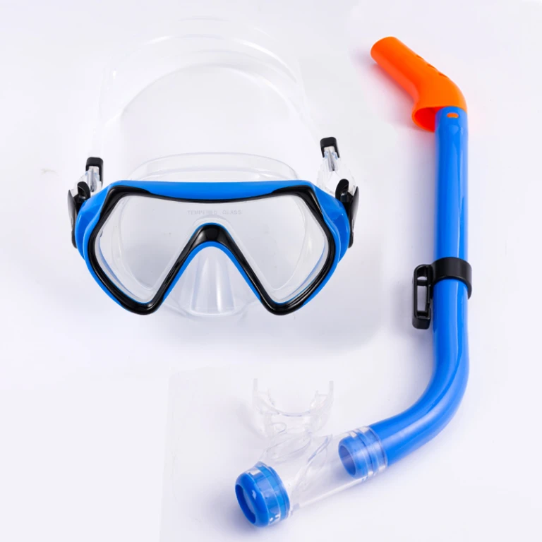Juego de tubo de snorkel para adultos, máscara de esnórquel seco, válvula  de purga, boquilla de silicona, máscara de buceo de vidrio con  revestimiento