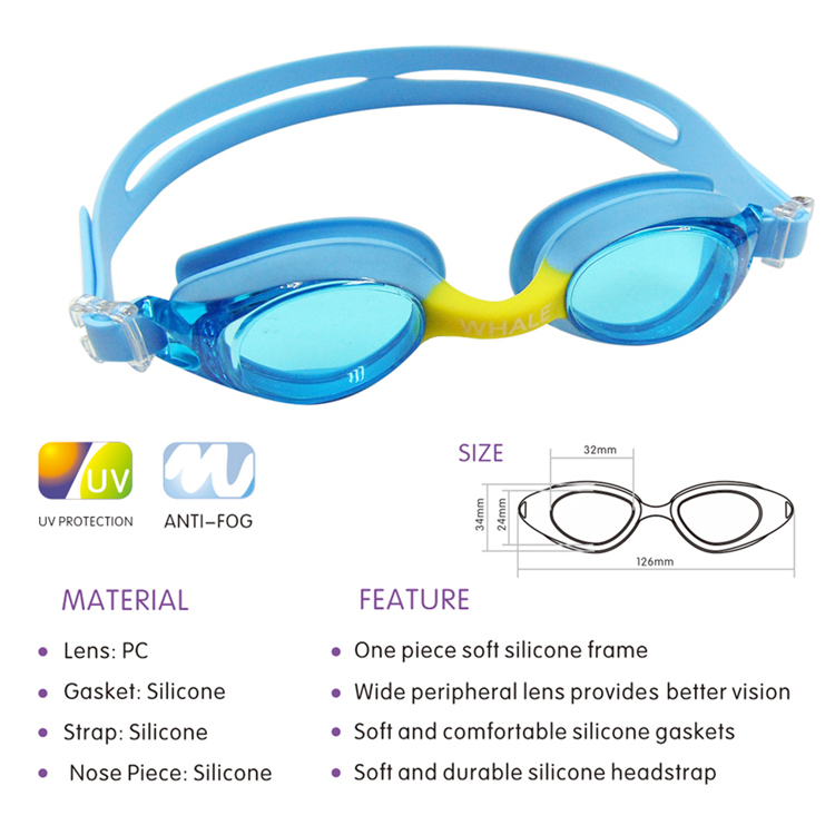 Swim Goggles CF-2000 Cozy silicone gasket strap dynamic kid teenager ...