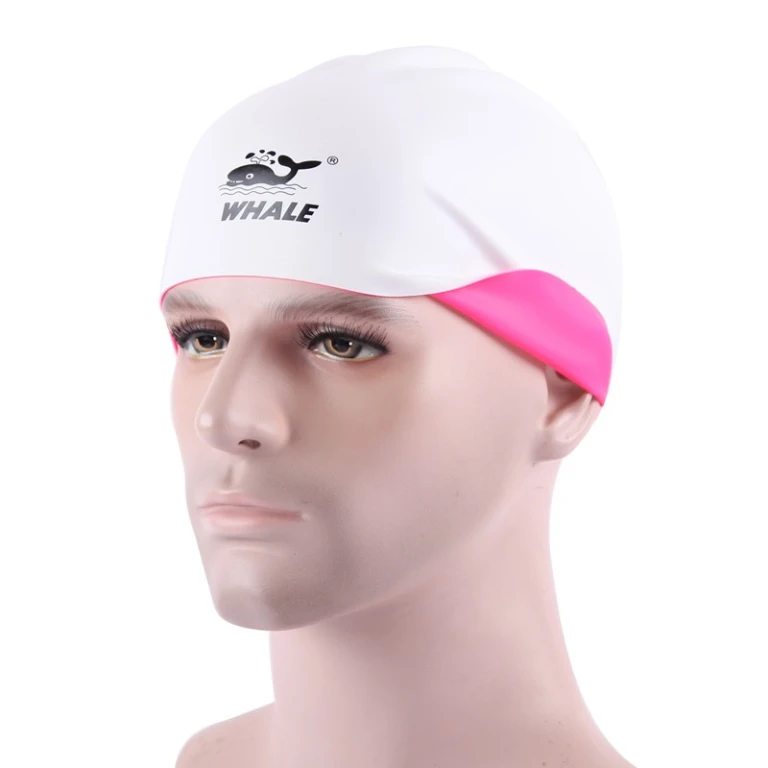 Gorro de natación para mujer, paquete de 2 gorras de natación de silicona  para cabello largo, sombreros de natación elásticos con tapones para los