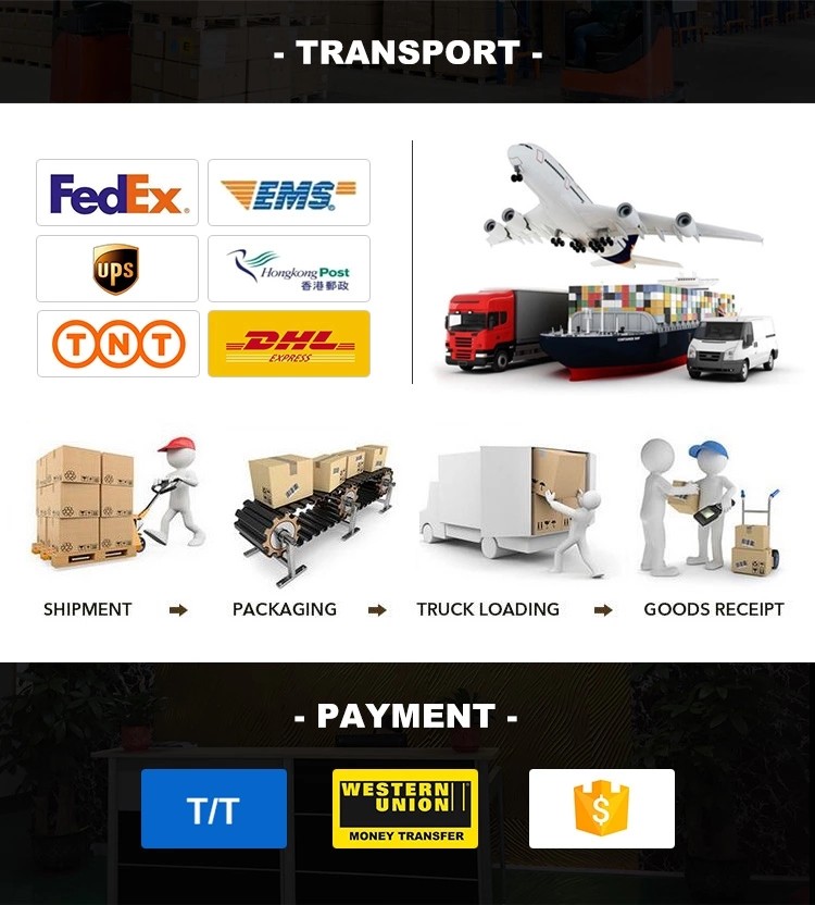 We ship products by air, by sea, by express delivery or by customers' needs