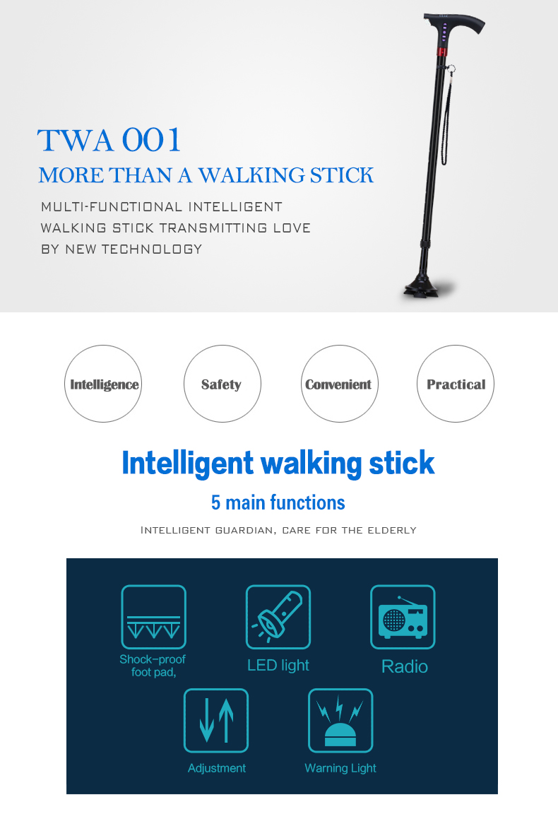 TOPMEDI Walking Sticks For Disabled Taser Defense Stick Folding Stool