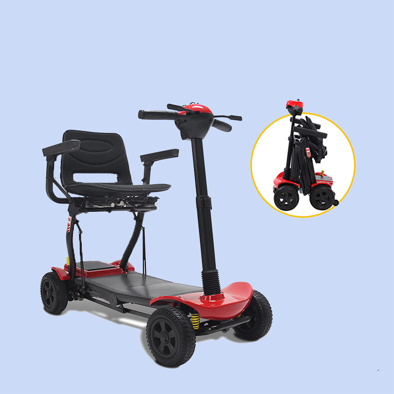 Disabled Easy Riding 10 Inch Folding Electric Scooters 4 Wheel Adults