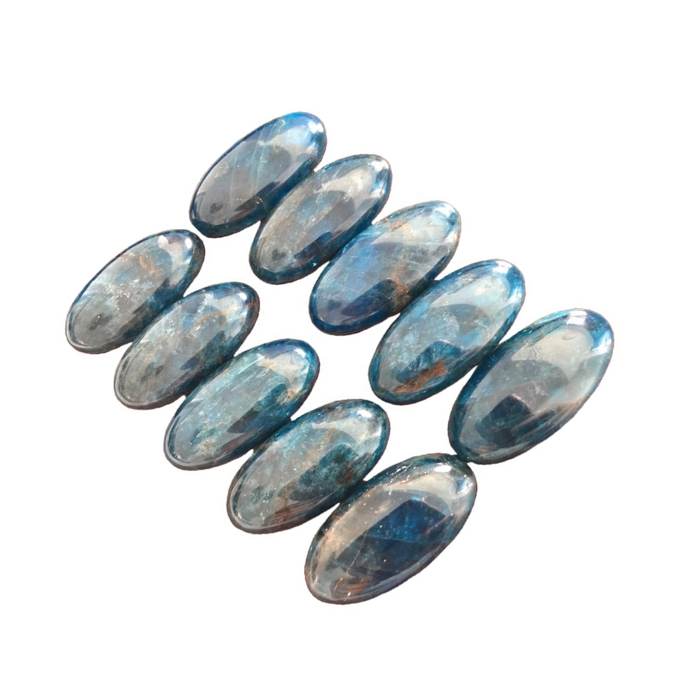 Flashy Natural Blue Apatite Cabochon Top Quality Apatite Gemstone Semi Precious Hand Polish Loose Stone For Jewelry