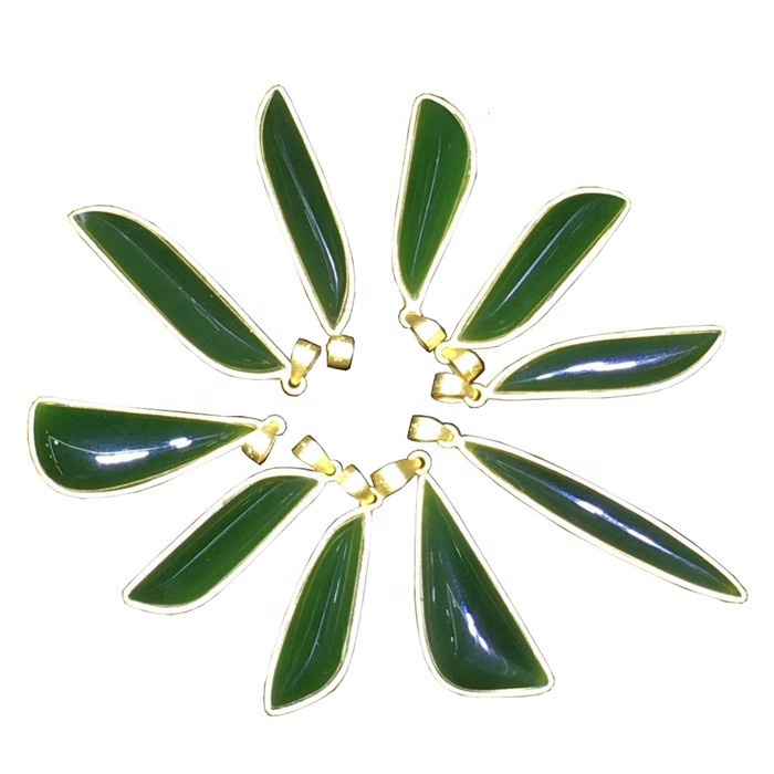 د طبیعي جادایټ سپوږمۍ د پا leaves و شکل ګا jewelry ې ګا jewelry ې 17