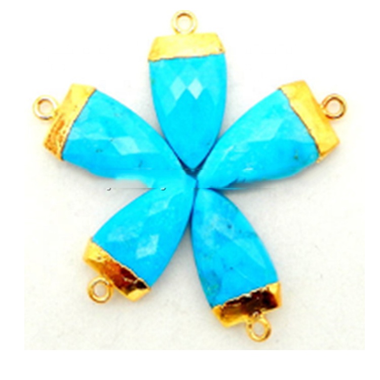 রত্ন পাথর চক্র হেক্সাজোন ক্রিস্টাল পয়েন্ট দুল 15