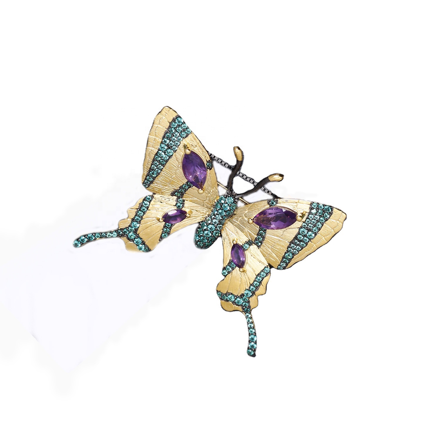 I-aushyst yenyani ye-amestrace / i-gemstone ye-gemstoce / ibhabhathane ye-925 isilivereyst 17