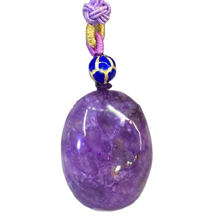 I-925 i-Pendant Pendant ethengisa i-charoite geroite gestone 17