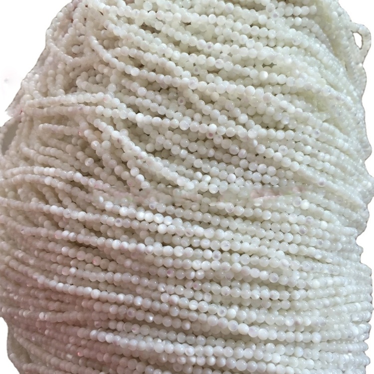 വലുപ്പം 2 എംഎം 2.25 മിമി 2.5 മിമി 2.75 മി.എം 2.75 എംഎം പ്രകൃതിദത്ത വെളുത്ത ആഴക്കടൽ ഷെൽ ട്രഡാക്ന റ round ണ്ട് ബീഡുകൾ 17