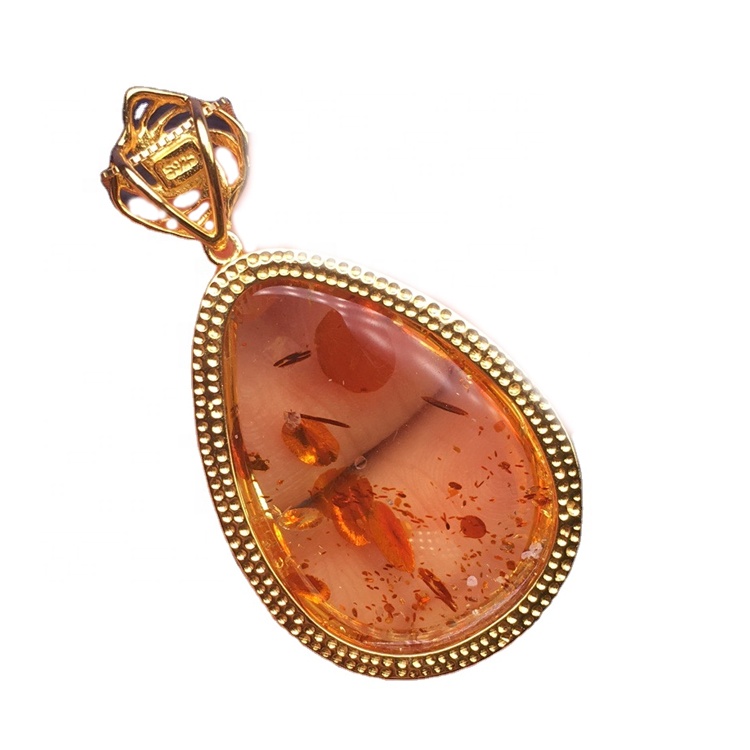 Amber Teardrop pendant.Teardrop.amber pendants.gold pläterade hängen. 17