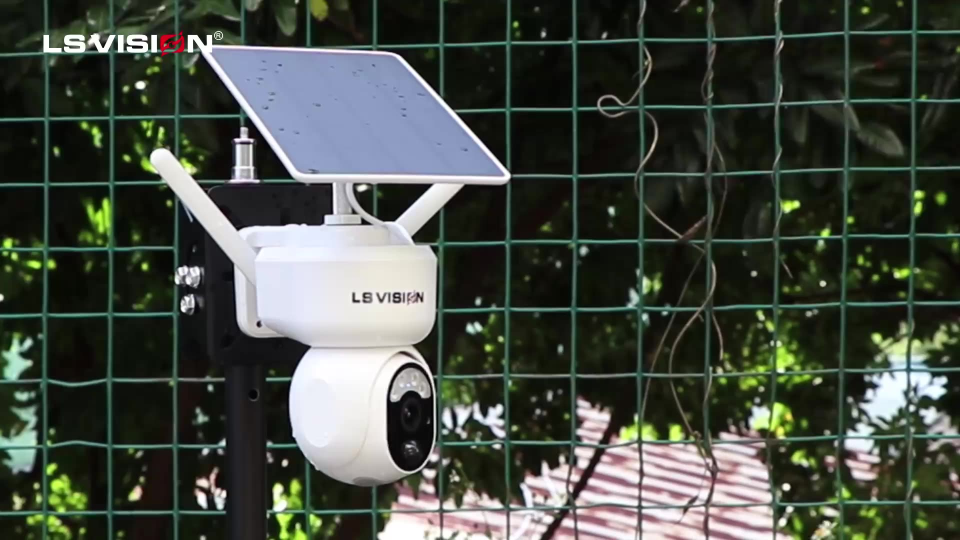 LS VISION 1080P 3.5W LOW power solar camera with Solar panels motion detection IP66 waterproof network camera