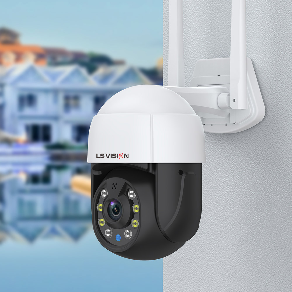 LSVISION - 3MP Tuya Smart Life Wireless PTZ Waterproof Outdoor HD IP Camera  P2P WiFi Security Camera CCTV Surveillance PTZ Camera Smart Home Systems