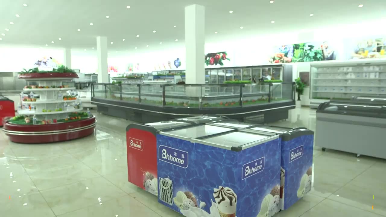 outdoor commercial air blast sliding door top chest Deep display Freezer for Shandong, China