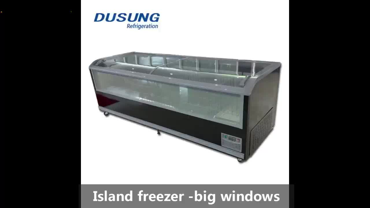 DUSUNG - ZP25A02L display commercial refrigerator freezer showcase Refrigeration Equipment fridge glass door congelador 1.Island Freezer