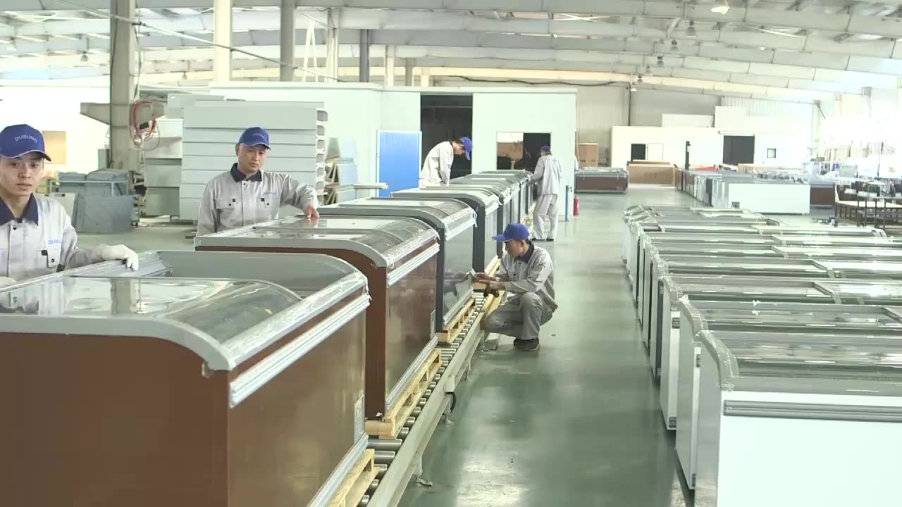 DUSUNG - commercial glass sliding door top Ice Cream storage deep freezer 1.Island Freezer