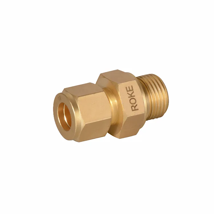 Brass Male Connector- Double Ferrule Compression Tube Fittings