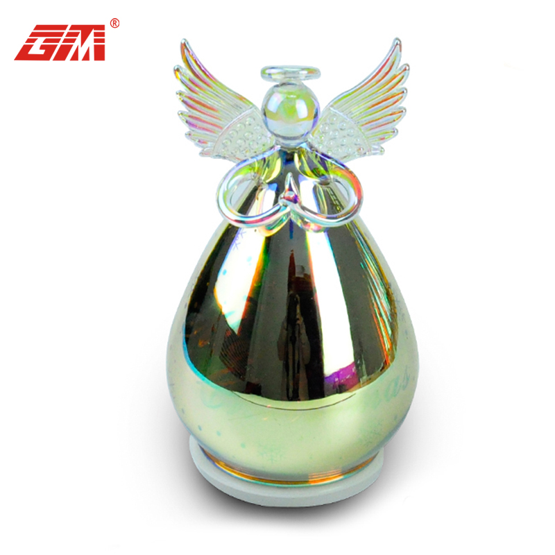 Guanmei - 2021 new trending products Christmas ornament 3D illusion glass angel with firework finish and LED light 3D Products