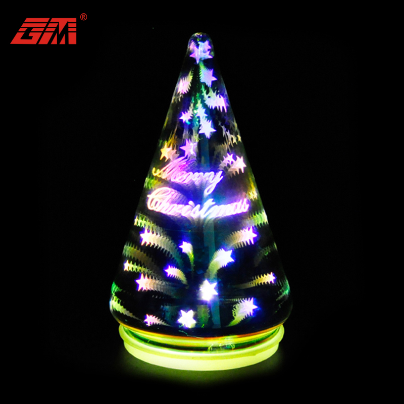 Guanmei - Mini tabletop decorative 3D glass christmas tree with lights 3D Products