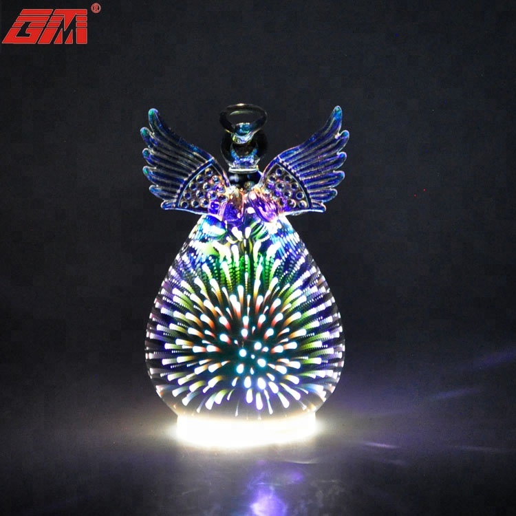 Guanmei - New products battery operated handmade light up fashion small cheap angel figurines with led made in glass wholesale 3D Products