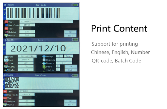 BTMARK Smart Date Printing Machine Intelligent Digital Printer Flatbed logo coding inkjet printer handheld